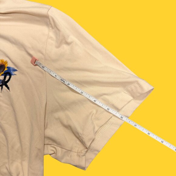 🌻 Manfinity “Sunflower” Graphic Tee | Beige Unisex Streetwear Shirt | Size L - Picture 11 of 13